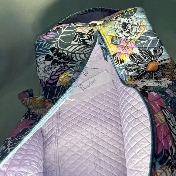 Vera Bradley Palm Floral Extra Large Duffel & Grand Travel Cosmetic Bag - Picture 4 of 7